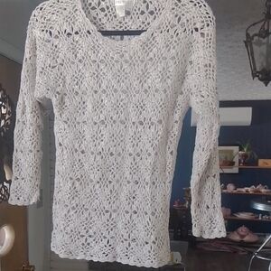 Linen Rayon Pastille Crochet Top